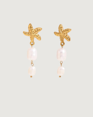 STARFISH BEADED PEARL EARRING 18K GOLD - STUDIO JO STORE